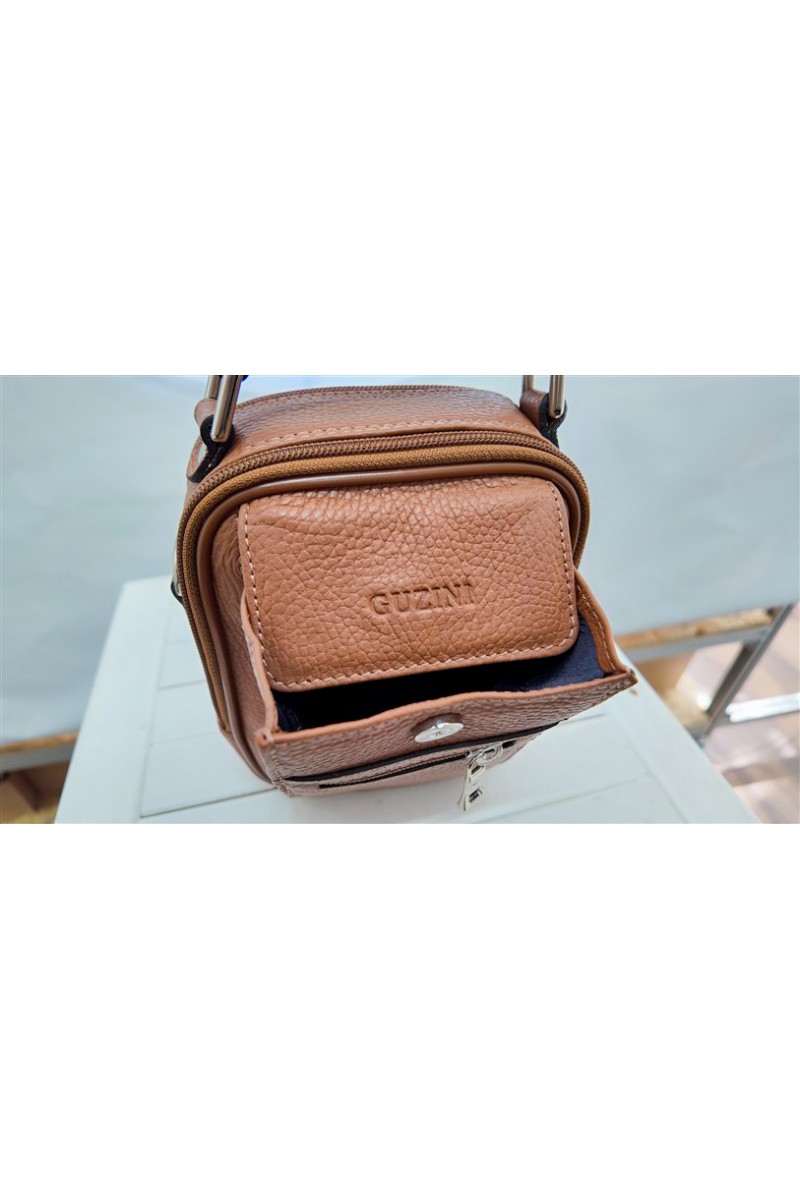 Kahverengi Dana Deri Erkek El Çantası