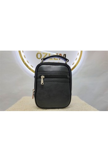 Siyah Erkek Düz Dana Deri El Çantası