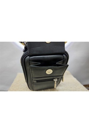 Siyah Erkek Düz Dana Deri El Çantası